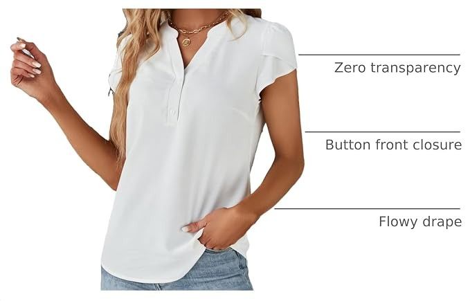 White Short Sleeve Blouse image 4